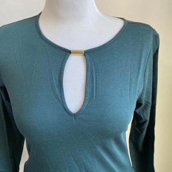 Michael Michael Kors Emeral Green Scoop Neck Tiered‎ Hem  Top Blouse - Picture 10 of 10